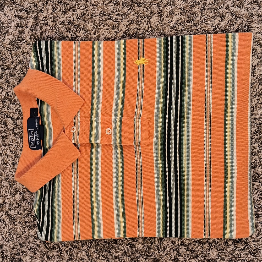 Polo Ralph Lauren Orange Striped Polo Shirt